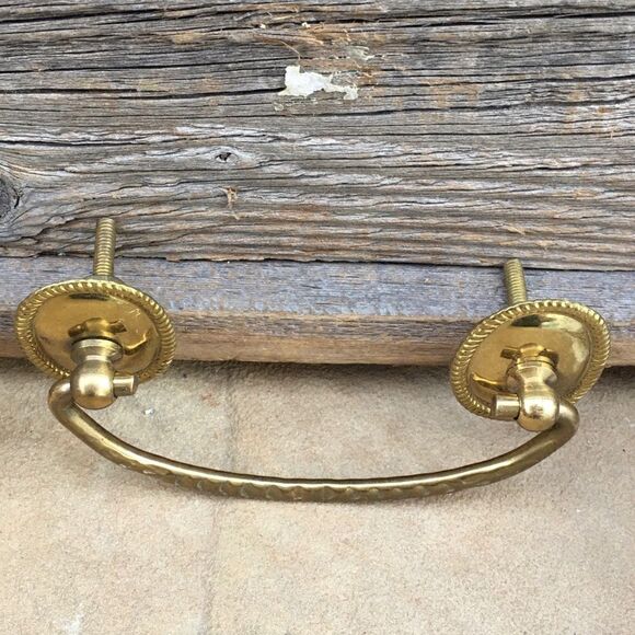 Vintage AAB Co. Brass Drawer Drop Pull Set of 2 - Picture 6 of 16